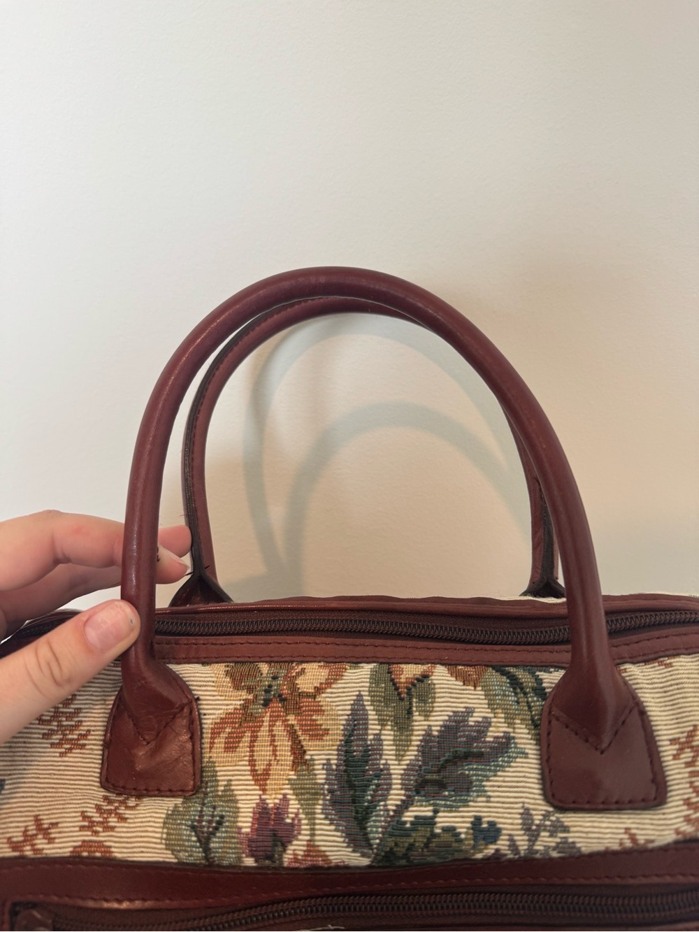 Vintage Etienne Aigner Floral Tapestry Top-Handle Satchel Handbag - Picture 12 of 15
